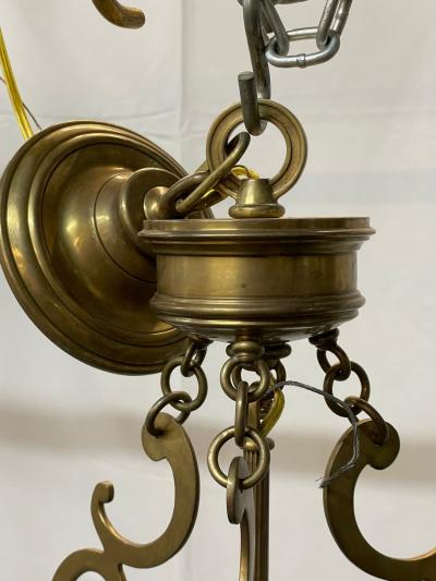A 19th Early 20th Century Solid Bronze Gothic Lantern Six Lights Circular