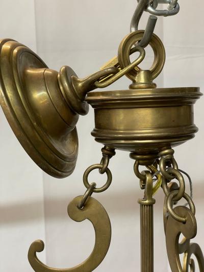 A 19th Early 20th Century Solid Bronze Gothic Lantern Six Lights Circular