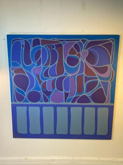A B Carroll MODERN HUES OF PURPLE PAINTING TITLED METAMORPHOSIS