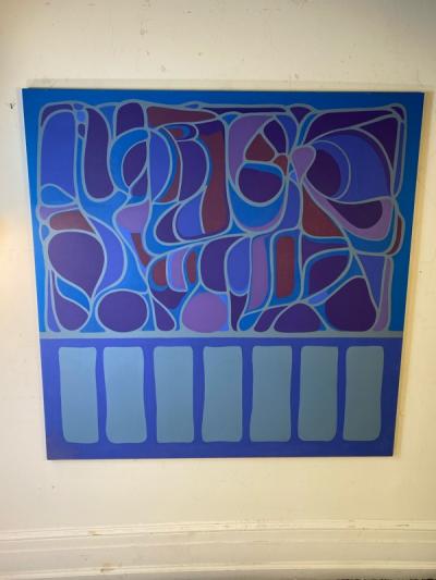 A B Carroll MODERN HUES OF PURPLE PAINTING TITLED METAMORPHOSIS