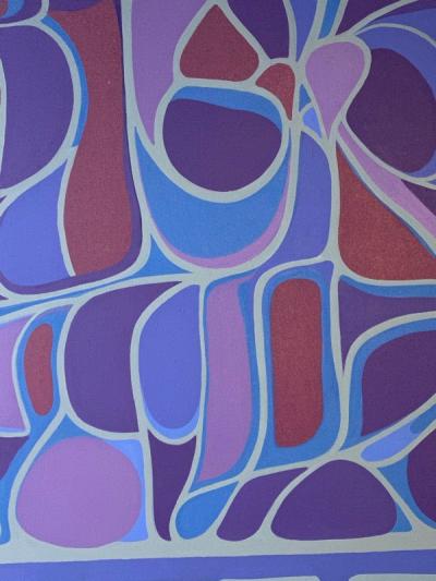 A B Carroll MODERN HUES OF PURPLE PAINTING TITLED METAMORPHOSIS