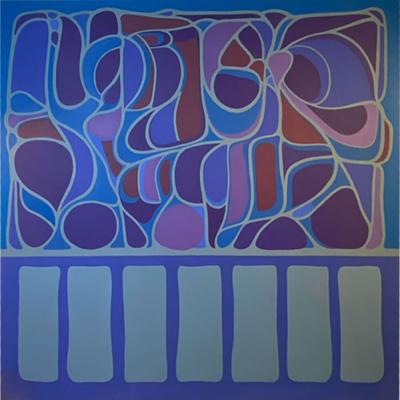 A B Carroll MODERN HUES OF PURPLE PAINTING TITLED METAMORPHOSIS