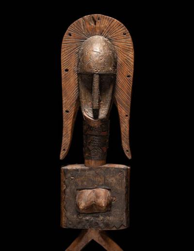A BAMANA WOOD RELIQUARY GUARDIAN FIGURE