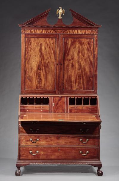 A BRANDED CHIPPENDALE SECRETARY