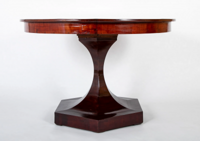 A Baltic Neo Classic Mahogany Dining Table on Hexagonal Incurved Pedestal