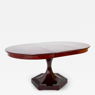 A Baltic Neo Classic Mahogany Dining Table on Hexagonal Incurved Pedestal