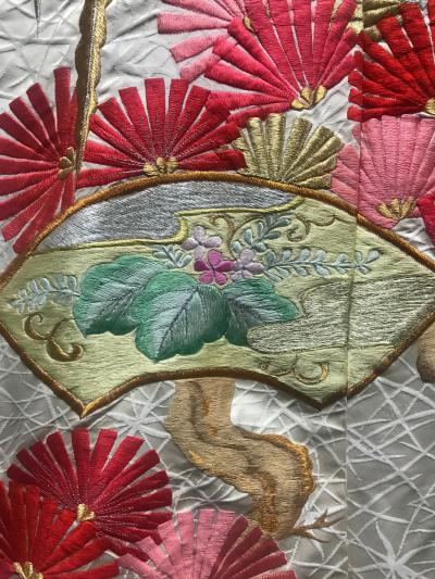 A Beautiful Embroidered Vintage Japanese Ceremonial Kimono