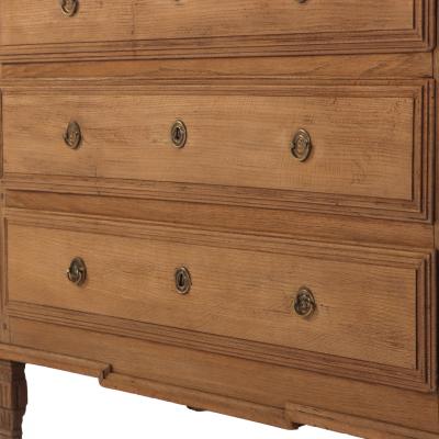 A Belgian Neoclassical style Three Drawer Oak Commode C 1860 