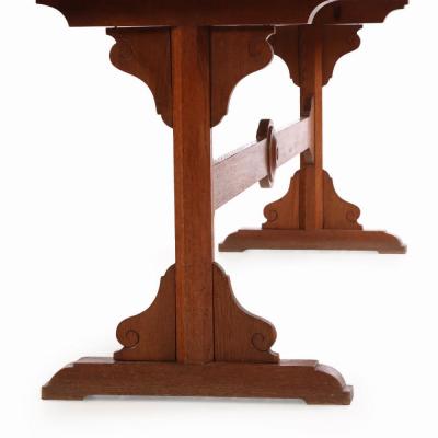 A Belgian Oak Monastery Trestle Table C 1880