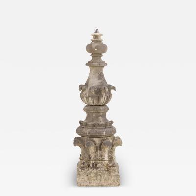 A Belgian carved stone finial C 1850 