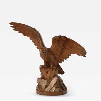 A Black Forest linden wood eagle