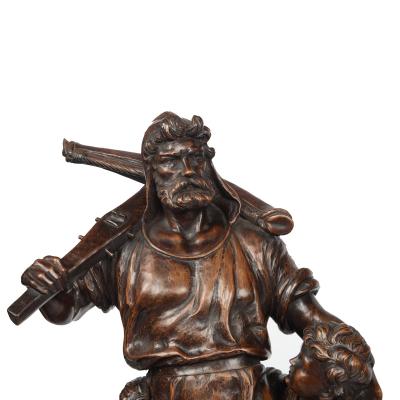 A Black Forest linden wood long case clock by Spring of Interlaken