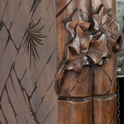 A Black Forest linden wood long case clock by Spring of Interlaken