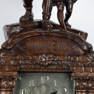 A Black Forest linden wood long case clock by Spring of Interlaken