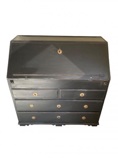 A Black Rococo Foldable Writing Desk With Drawers Circa 18th Century Sweden