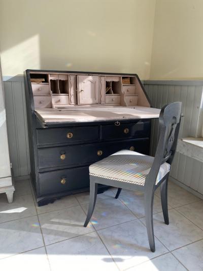 A Black Rococo Foldable Writing Desk With Drawers Circa 18th Century Sweden