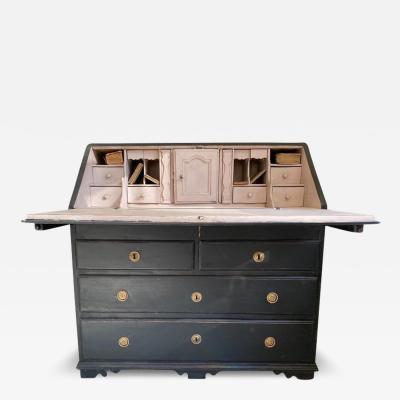 A Black Rococo Foldable Writing Desk With Drawers Circa 18th Century Sweden