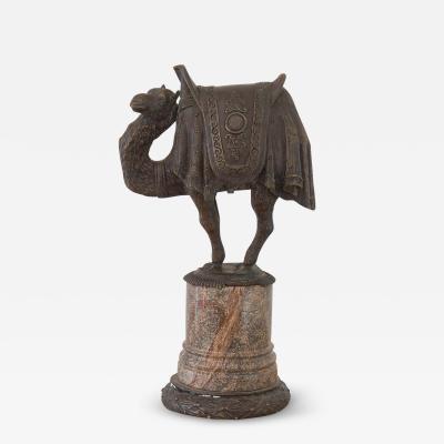 A Bronze Casting of a Camel on a 19th Century Marble Base