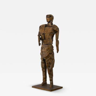 A Brutalist Figurative Bronze Table Sculpture signed