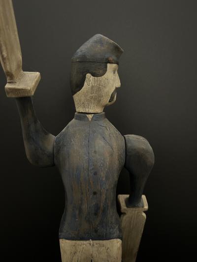 A CARVED AND PAINTED WHIRLIGIG OF CIVIL WAR SOLDIER