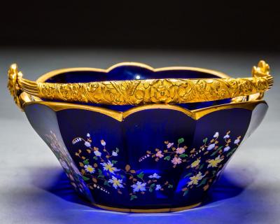 A CENTRAL EUROPEAN ORMOLU MOUNTED BASKET