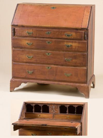 A CHIPPENDALE SLANT FRONT DESK