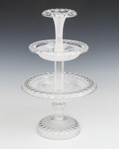 A CUT AND ENGRAVED VICTORIAN SWEET STAND