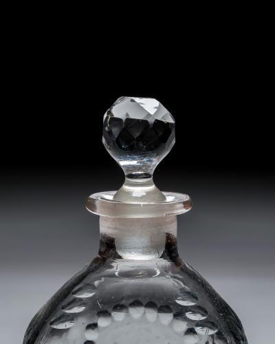 A CUT ENGRAVED SQUARE GEORGIAN DECANTER