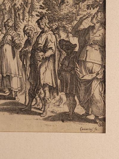 A Carracci Engraving titled Apollo and the Python 1589 Florence Italy 