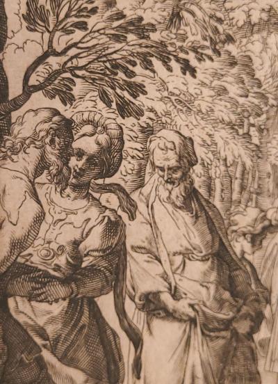 A Carracci Engraving titled Apollo and the Python 1589 Florence Italy 