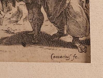 A Carracci Engraving titled Apollo and the Python 1589 Florence Italy 