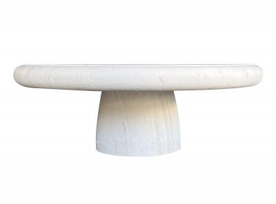 A Carved French Limestone Round Coffee Cocktail Table