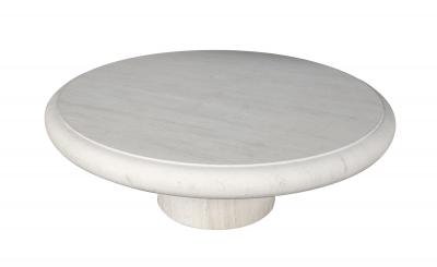 A Carved French Limestone Round Coffee Cocktail Table