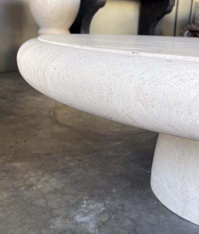 A Carved French Limestone Round Coffee Cocktail Table