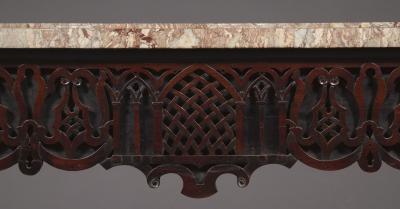 A Carved George II Cuban Mahogany Side Table Of Predominantly Gothic Taste