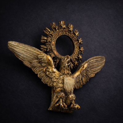 A Carved Gilded Wooden Eagle possibly Maine 19th century 