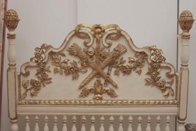 A Carved Painted and Gilded Wood Catalonian Bed