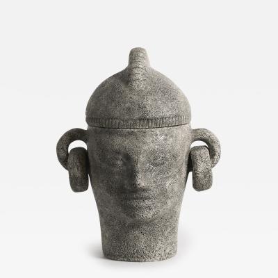 A Ceramic Face Pot