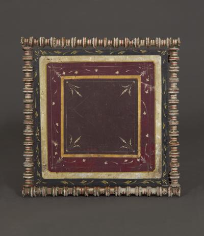 A Charming White And Purple Painted Bobbin Turned Table