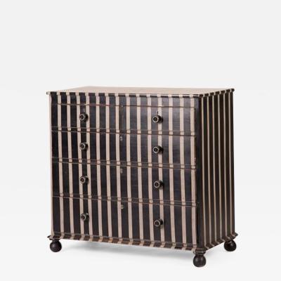 A Chest of Drawers Repainted in Stripes