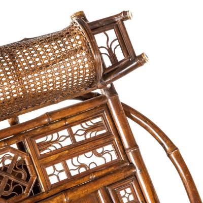 A Chinese Export Brighton Pavilion bamboo adjustable day bed