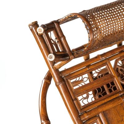 A Chinese Export Brighton Pavilion bamboo adjustable day bed