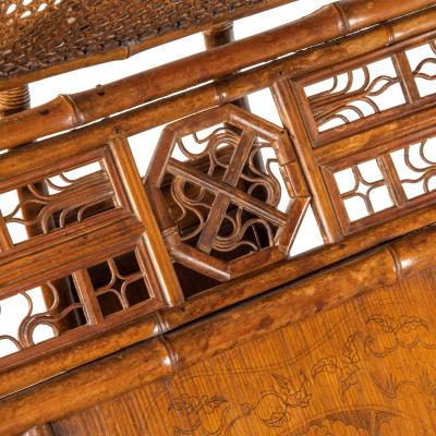 A Chinese Export Brighton Pavilion bamboo adjustable day bed