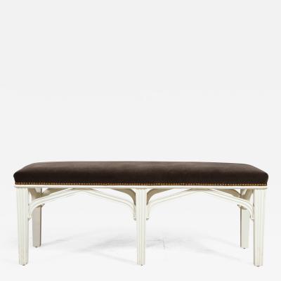 A Contemporary Gothic Revival Bench after a design by Chippendale