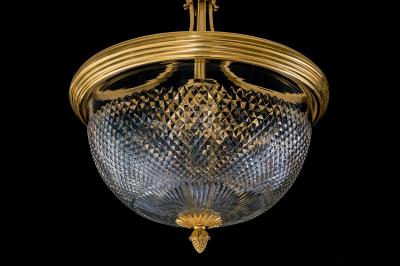 A DIAMOND CUT EDWARDIAN BOWL LIGHT