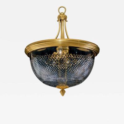 A DIAMOND CUT EDWARDIAN BOWL LIGHT