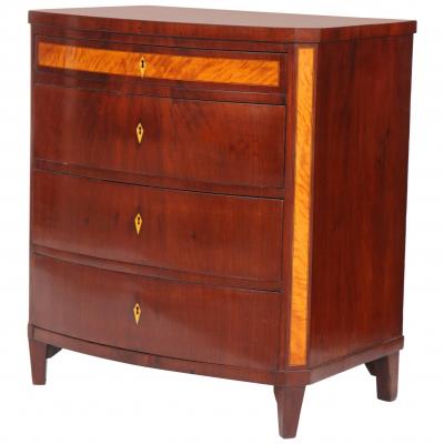 A Danish Empire mahogany and fruitwood commode circa 1820s