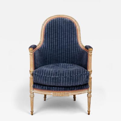 A Directoire Painted and Carved Bergere