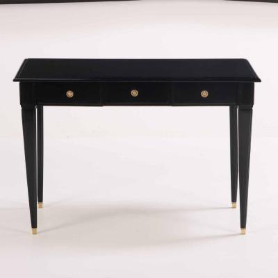 A Directoire style ebonized mahogany writing desk bureau plat C 1945 