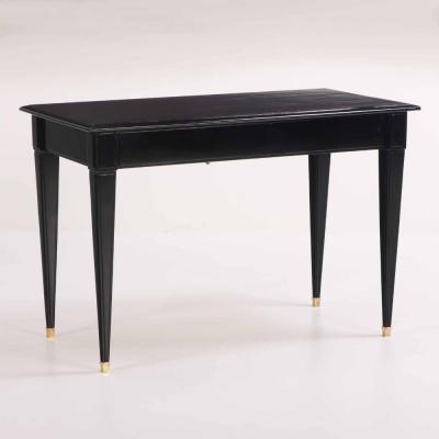 A Directoire style ebonized mahogany writing desk bureau plat C 1945 